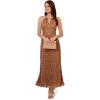 Adrianna Papell Womens Print Pleat Ankle Dress(Mink/Ivory)