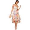 Adrianna Papell Womens Printed Embroidered Midi Dress(Ivory Multi)