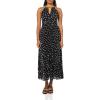 Adrianna Papell Womens Print Pleat Ankle Dress(Black/Ivory)