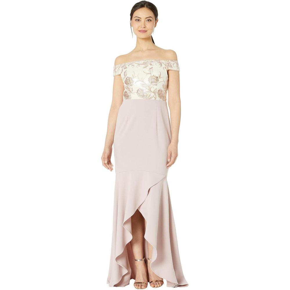 image:imageAdrianna Papell Womens Long Embroidered DressQuartz