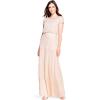 Adrianna Papell Women’s Blouson Beaded Long Dress | Formal Beaded Dress with Bloused Bodice & Floral Embellishments(Blush)