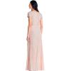 Adrianna Papell Women’s Blouson Beaded Long Dress | Formal Beaded Dress with Bloused Bodice & Floral Embellishments(Blush)