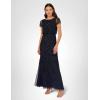 Adrianna Papell Women’s Blouson Beaded Long Dress | Formal Beaded Dress with Bloused Bodice & Floral Embellishments(Navy Black)