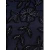 Adrianna Papell Women’s Blouson Beaded Long Dress | Formal Beaded Dress with Bloused Bodice & Floral Embellishments(Navy Black)