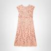 Adrianna Papell Women’s Blouson Beaded Long Dress | Formal Beaded Dress with Bloused Bodice & Floral Embellishments(Rose Gold)