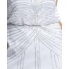Adrianna Papell Women’s Blouson Beaded Long Dress | Formal Beaded Dress with Bloused Bodice & Floral Embellishments(Serenity)