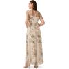 Adrianna Papell Womens Long Embroidered Dress(Mink Multi)