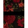 Adrianna Papell Womens Floral Embroidered Short Dress(Red/Black Multi)