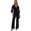 Adrianna Papell Women’s Surplice Lace Combo Jumpsuit Midnight