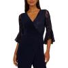 Adrianna Papell Women’s Surplice Lace Combo Jumpsuit Midnight