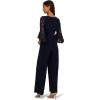Adrianna Papell Women’s Surplice Lace Combo Jumpsuit Midnight