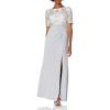 Adrianna Papell Womens Mikado Short Dress(Silver Multi)