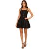 Adrianna Papell Women’s Soutache Flounce Short Dress(Black)
