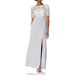 Adrianna Papell Womens Mikado Short Dress(Silver Multi)
