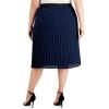 Adrianna Papell Womens Plus Chiffon Pleat Pleated Skirt Navy 18W