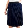Adrianna Papell Womens Plus Chiffon Pleat Pleated Skirt Navy 18W
