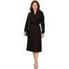 Adrianna Papell Women’s Solid Variegated Pleated Twill Skirt(Black)