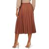 Adrianna Papell Women’s Solid Variegated Pleated Twill Skirt(Toasted Ginger)
