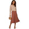 Adrianna Papell Women’s Solid Variegated Pleated Twill Skirt(Toasted Ginger)