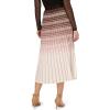 Adrianna Papell Womens Verigated Stripe Pleated Skirt(Mocha/Ivory Chevron Stripe)