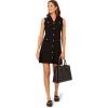 Adrianna Papell Womens Waffle Textured Sleeveless Midi Length Sweater Dress(Black)