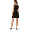 Adrianna Papell Womens Waflle Textured Sleeveless Knee Length Sweater Dress(Black/Cream)