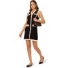 Adrianna Papell Womens Waflle Textured Sleeveless Knee Length Sweater Dress(Black/Cream)