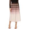 Adrianna Papell Womens Verigated Stripe Pleated Skirt(Mocha/Ivory Chevron Stripe)