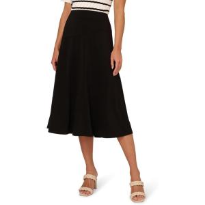 Adrianna Papell Womens Asymmetrical Seam Midi Skirt(Black)