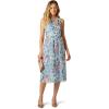 Adrianna Papell Womens Embroidered Midi Dress(Blue Multi)