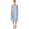 Adrianna Papell Womens Embroidered Midi Dress(Light Blue/Gold)
