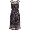 Adrianna Papell Womens Embroidered Midi Dress(Navy/Rosegold)