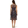 Adrianna Papell Womens Embroidered Midi Dress(Navy/Rosegold)