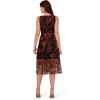 Adrianna Papell Womens Embroidered Midi Dress(Pink/Black)