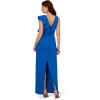 Adrianna Papell Womens Knit Crepe Ruffle Gown(Cool Cobalt)