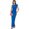 Adrianna Papell Womens Knit Crepe Ruffle Gown(Cool Cobalt)