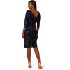 Adrianna Papell Womens Metallic Velvet Cowl Dress(Black/Blue)
