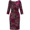 Adrianna Papell Womens Metallic Velvet Cowl Dress(Black/Violet)
