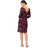 Adrianna Papell Womens Metallic Velvet Cowl Dress(Black/Violet)