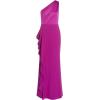Adrianna Papell Womens One Shoulder Satin Crepe Gown(Wild Orchid)
