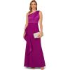Adrianna Papell Womens One Shoulder Satin Crepe Gown(Wild Orchid)