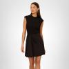 Adrianna Papell Womens Ponte Combo Short Dress(Black)