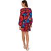 Adrianna Papell Womens Printed Short Flounce Dress(Berry Multi)