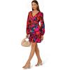 Adrianna Papell Womens Printed Short Flounce Dress(Berry Multi)
