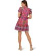 Adrianna Papell Womens Printed Short Flounce Dress(Hot Pink Multi)