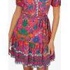 Adrianna Papell Womens Printed Short Flounce Dress(Hot Pink/Multi)