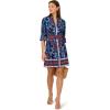 Adrianna Papell Womens Printed Short Flounce Dress(Navy Multi)