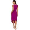 Adrianna Papell Womens Shirred Jersey Midi Dress(Wild Magenta)
