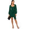 Adrianna Papell Womens Short Satin Dress(Dark Ivy)