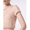 Adrianna Papell Womens Short Sleeve Blouson Beaded Gown(Blush)